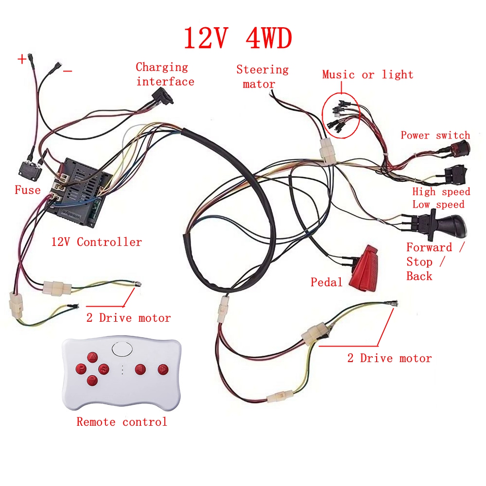 Kids Outdoor Car - DIY modificado fio e interruptor kit