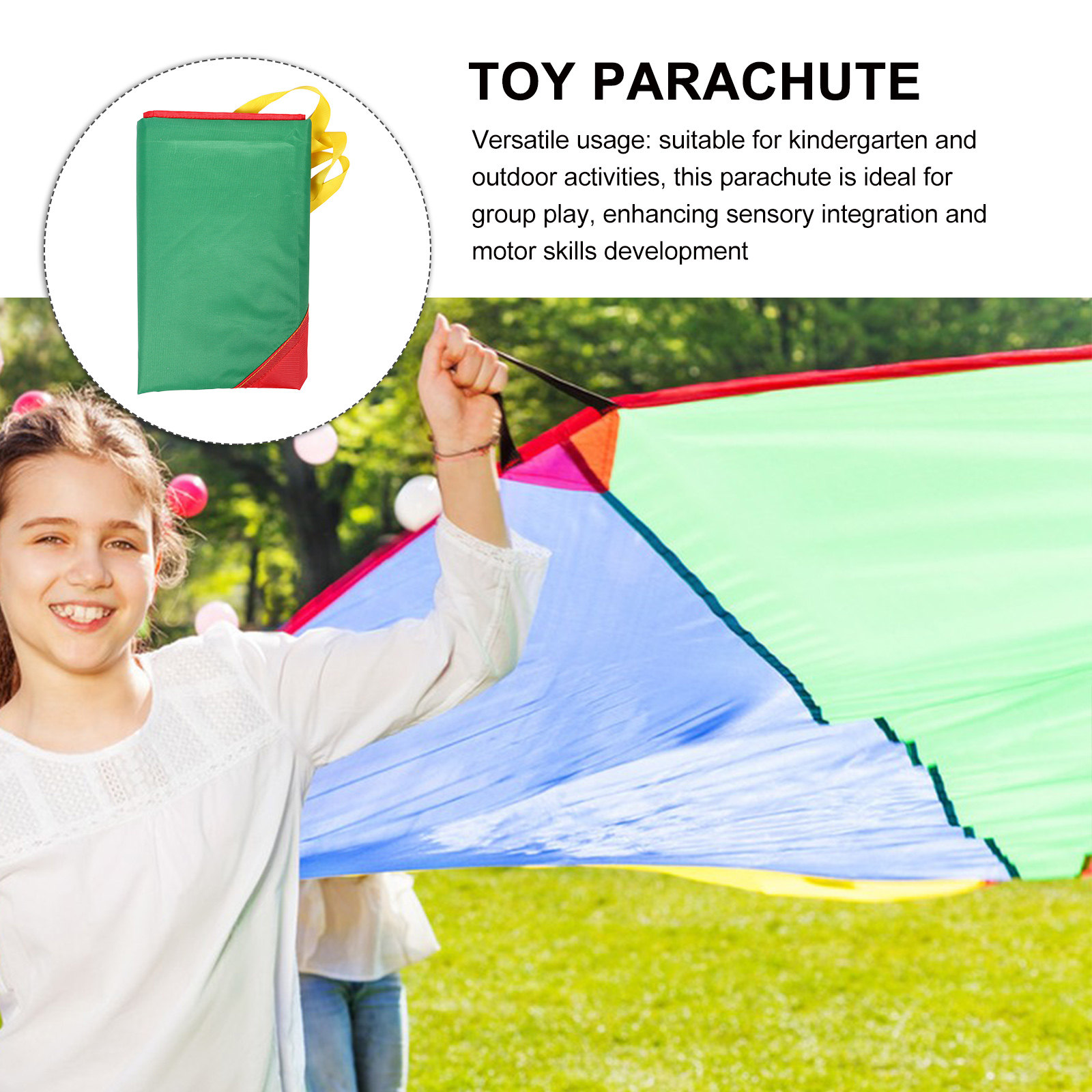 Kids Outdoor Play - Paraquedas Arco-Íris para Crianças Pequenas e
