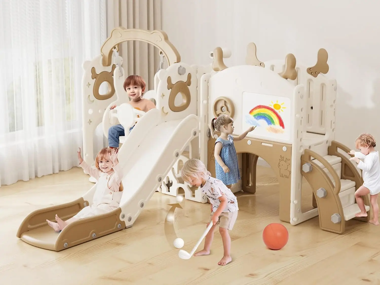 Kids Outdoor Swing - Conjunto de Escorregador e Balanço 13