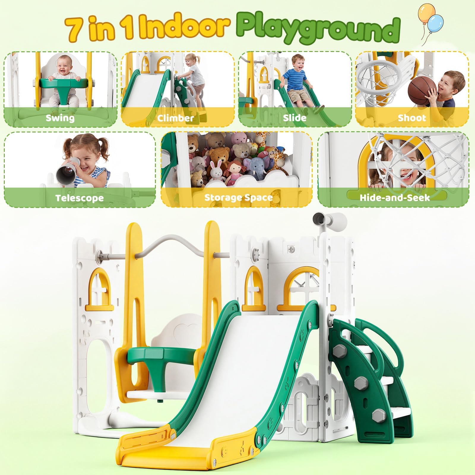 Conjunto de Escorregador e Bal - Kids Outdoor Swing avaliação e preço