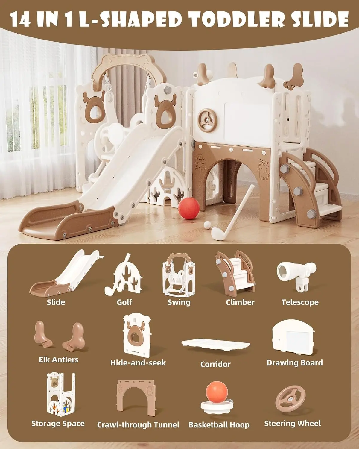 Conjunto de Escorregador e Bal - Kids Outdoor Swing avaliação e preço