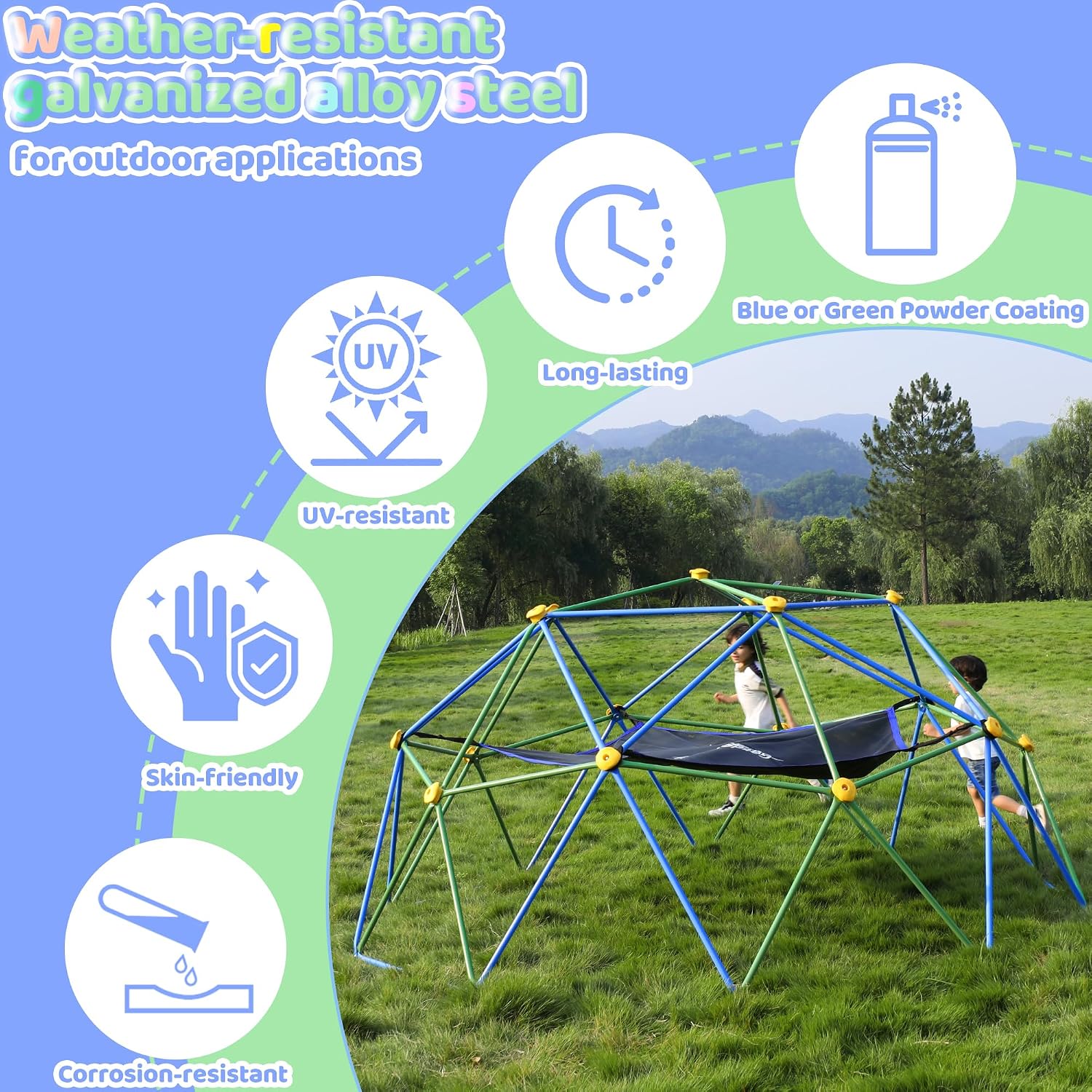 Cúpula de Escalada de 10FT com - Kids Outdoor Dome Climber avaliação e preço
